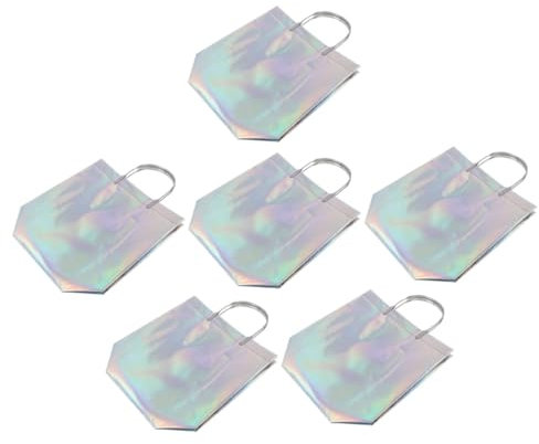 KICHOUSE 6pcs Bag Tote Reusable Shopping Bags Handles Thickened Packing Pouches for Books Storage