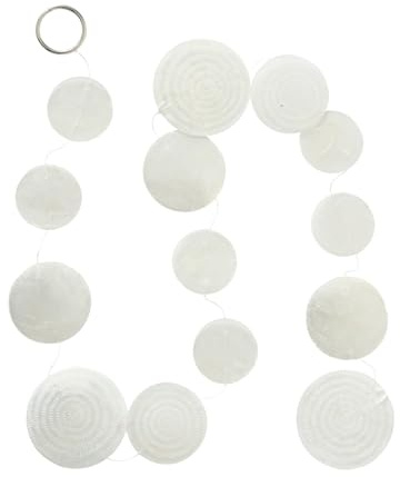 Acura Styles Capiz Deko Girlande hängend weiß -1 Stück, Länge 120 cm Fensterdeko Boho Perlmutt Scheiben Muschel Kette zum Aufhängen Windspiel Wind Chimes Wanddeko Bad