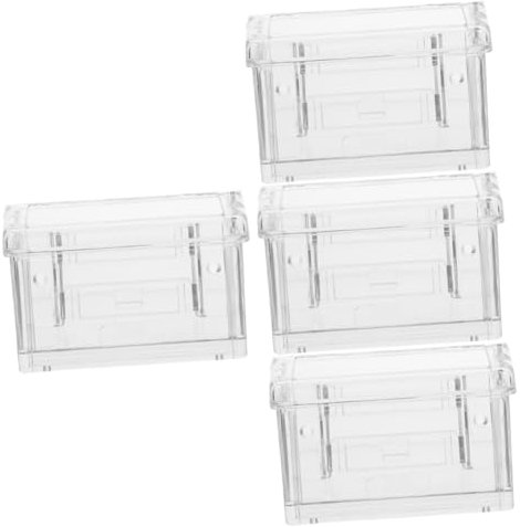 Operitacx 4Er-Box Transparente Visitenkartenbox acryl kartenhalter kartenständer acryl Geschäftskartenhalter Zubehör für den Verkaufsstand Namenskarten stehen regenfest Aufbewahrungskiste