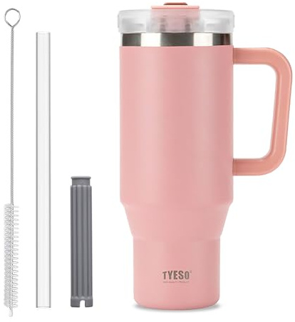 Kaffeetasse, Reisebecher, 880 ml Wasserflasche, Becher, Reisebecher mit | Isoliert, auslaufsicher, mit verschließbarem Klappdeckel, skalierbarer Strohhalm, Edelstahl, Vakuum, tragbar für heiße und