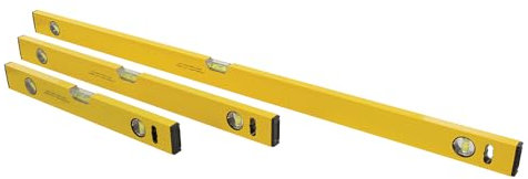 Bau Wasserwaagen 400 mm, 600 mm und 1000mm Set aus pulverbeschichtetem Aluminium mit 45°-, 90º- und 180º-Libellen