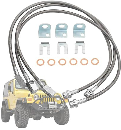 89715 Lignes de frein avant et arrière étendues de rechange pour Jeep Wrangler TJ YJ 1987-2006, Cherokee XJ 1984-2001, ligne de frein en acier inoxydable 10,2 à 15,2 cm