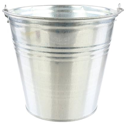 Baueimer Mörtelkübel Mörteleimer 10L Baustelle Putzeimer 26,5 cm Zementeimer verzinkter Eimer Wassereimer, Heimeimer