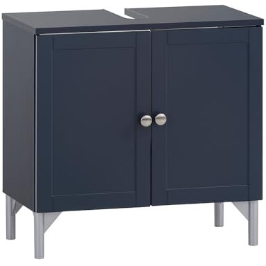 Lomadox Badezimmer Waschbeckenunterschrank Bad Schrank 60cm blau