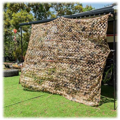 210D Red de Camuflaje Malla de Camuflaje Reforzada Malla Militar 2x5m 3.0x6m 4.0x10m 5x12m 6x10m 8x8m Toldo Camuflaje Sombra para Jardín Exterior(Tamaño:2.5mx5.5m)
