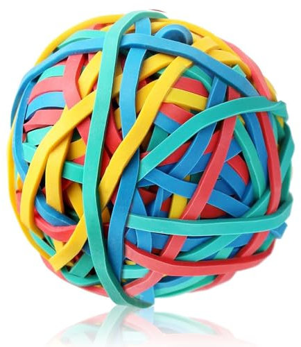 Rubber Band Ball, Coloured Elastic Rubber Bands Balls Office Document Organizing for Office Home DIY Crafts Assorted Colors