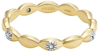 Fossil Damen-Ring Sutton Gold Edelstahl JF047967107, Edelstahl, Kein Edelstein