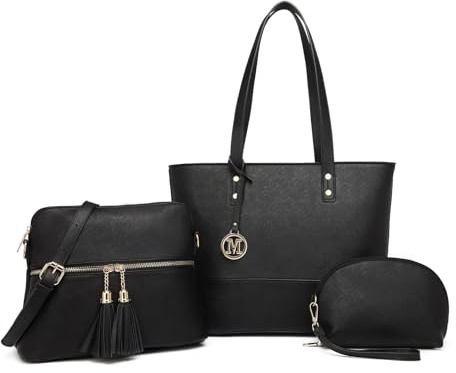 Miss Lulu Borse Mano Donna Pelle, Pochette Donna Multifunzione Set 3 Pezzi, Borsa Tracolla Spalla, Borse Tote Elegante Università Lavoro