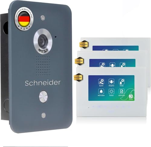 MATHFEL Video Türsprechanlage, Türklingel mit Kamera und Monitor, 4 Draht Bildspeicher, 7'' LCD Monitor - Sprechanlage mit Türöffner, Video Türklingel Kabelgebunden