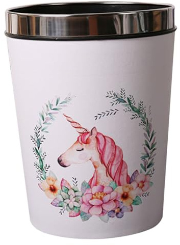 Garneck Poubelle Ronde Licorne Pratique et Réutilisable en Pvc Anneau de Pression 12l Maison Tri des Déchets