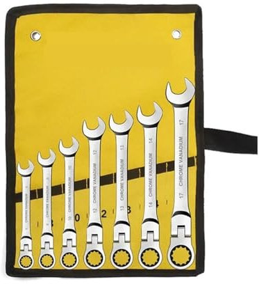 Llave de trinquete, juego de llaves de trinquete con cabeza flexible, llaves combinadas de trinquete métricas, juego de llaves de engranajes CR-V, juego de herramientas de reparación de llaves de coch