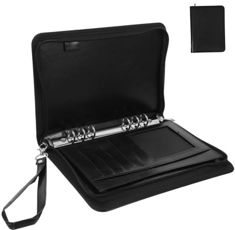 HONMEET Zipper Portfolio Organizer Multifunktionaler Business Binder Mit Fächern Für Dokumente Visitenkarten Und Notizblock Für Büro Und Konferenzen