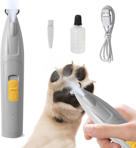 Tondeuse pour Chien d'animaux avec lumière LED, Tondeuse de Pattes pour Animaux Imperméable, Tondeuse à Pattes Rechargeable pour Animaux de Compagnie, pour Chiens, Chats, Pattes, Yeux, Visage, Corps