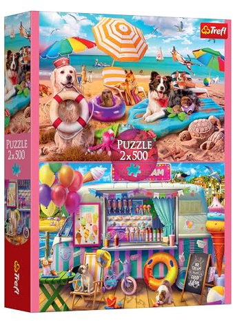 Trefl - Puzzle 2x500 Teile, Urlaubszeit, Set mit Zwei Puzzles | Für Kinder und Erwachsene ab 10 Jahren, hohe Qualität, kreative Unterhaltung, passgenau, Geschenk, Entspannung, Dekoration