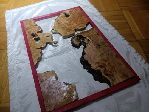 Live Edge Wild Olive Wood Slab for DIY and Epoxy River Table, Ready to be Resin Table 3 pieces set (Varnished)
