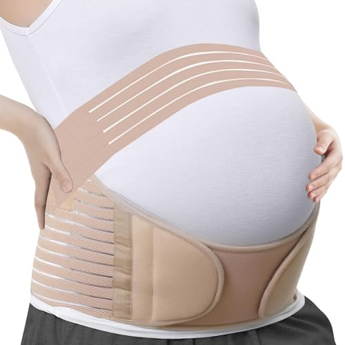 APKOL 3 in 1 Bauchgurt Bauchband Schwangerschaft Schwangerschaftsgurt | Stützgürtel Bauchstütze Schwangerschaft für die schwangerschaftsgürtel für Schwangerschaftsgymnastik, Yoga(Hautfarbe, M)
