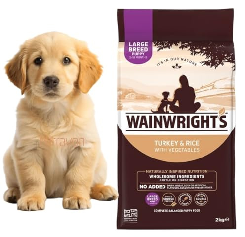 New Wainwright's Large Breed Puppy Dry Dog Food Turkey with Rice,Made ingredients