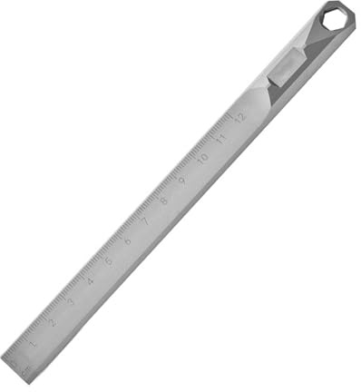 Alloy Straight Ruler Crowbars Keychains 8mm Hexagon Wrench Measuring Hard Outdoor Survival Tool Measuring Hard