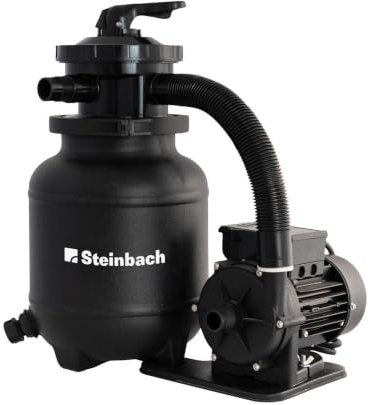STEINBACH Filtro Classic 250N – 040385Z – Bomba para piscinas de hasta 19.000 l – Capacidad de circulación de 4.170 l/h – Altura de extracción de hasta 7 m – con válvula de 7 vías – adecuado para agua