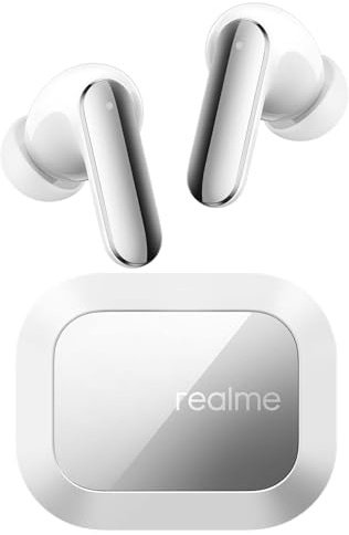 realme Buds Air 8 Pro Auriculares Bluetooth 55dB ANC Adaptativo, Auriculares Inalámbricos con 11+6 Mm Controlador y Dual DAC, 50h Autonomía, Ear-by AI Asistente, Hi-Res LHDC 5.0, BT 6.1 y IP55, Blanco