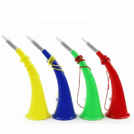 Kcfyygkm 1 Stück tragbares Vuvuzela-Horn 27,5 cm mit Trageband, lauter Ochsenhorn-Krachmacher in zufälliger Farbe, Fan-Jubel-Requisiten for Sportveranstaltungen und Partys