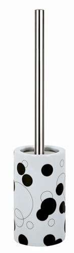 Spirella Tube WC Bürste aus Porzellan Punkte Schwarz