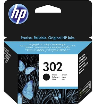 HP 302 (F6U66AE) Original Druckerpatrone Schwarz für HP DeskJet 1110, 213x, 363x, HP ENVY 452x, HP OfficeJet 383x, 465x, 52x, Standard