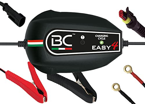 BC Battery Controller BC EASY 4, Caricabatteria e Mantenitore Intelligente a 4 Cicli per tutte le Batterie Auto e Moto 12V Piombo-Acido, 1 Amp
