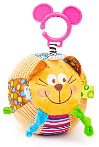 Small Foot 1424 Palla di Peluche Gatto con sonaglio, Giocattolo per Neonati