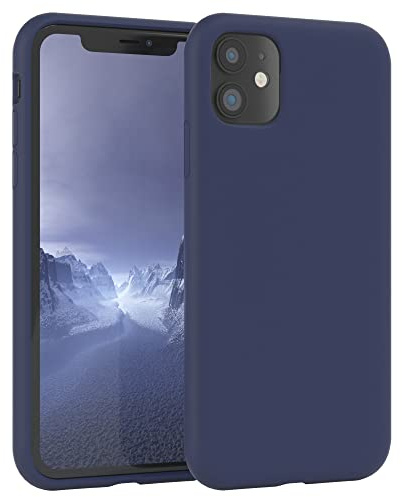 EAZY CASE Premium Silikon Handyhülle kompatibel mit iPhone 11 Slimcover mit Kameraschutz und Innenfutter, Silikonhülle, Schutzhülle, Bumper, Handy Case, Hülle, Softcase, Nacht Blau