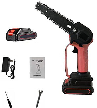 YZJJ Mini Motosega Elettrica Portatile Ricaricabile per Agricoltura, Piccola Motosega Portatile, Mini Motosega A Batteria, Potatura del Giardino