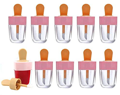 Leere Lipgloss Tub, 10 Stück Leere Lipgloss-Behälter, Nachfüllbare Lipgloss Tuben, Mini Lipgloss Tubes, Kosmetische Spenderflaschen, für DIY Lipgloss, Lippenbalsam, Kosmetik, Pink