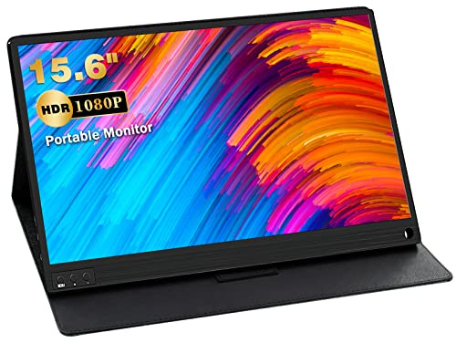 ZEUSLAP P15A 15,6 Monitor portátil, 1080P Full HD Monitor Gaming con puertos HDMI + USB-C para portátil/MacBook Pro/PC/Switch/Xbox/PS4/Smartphone