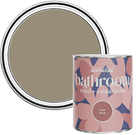Rust-Oleum Light Brown Moisture Resistant Bathroom Wood and Cabinet Paint in Satin Finish - Café Luxe 750ml