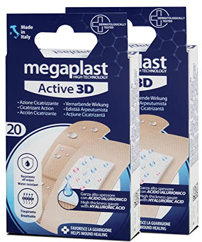 Lot de 2 paquet de 20 pansement 3D active action cicatrisante, bandes de taille différente de soins - Format 7 x 2 cm/ 7 x 2.4 cm -JUANIO-