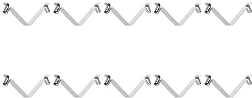 sourcing map 10stk Doppel Knopf Kajak Paddel 40mm x 5,7mm Silberton | Schnappen Feder Klipp, V-förmige Hohl Lift Teleskopisch Rohrstangenclips, 65Mn Feder Stahl, für Zelt Regenschirm Camping
