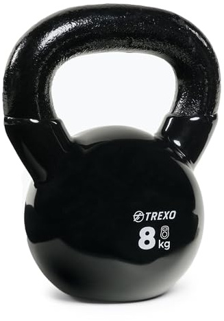 XTREXO Kettlebel 8KG Gusseisen mit Vinyl-Beschichtung für vielseitige Übungen zu Hause und Gym Dumbbell Professional Ball Hantel
