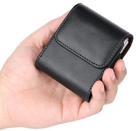 Tohrugue Ceinture Clip Étui Cuir Universel,Sac de Téléphone Portable,Pochette Ceinture Homme Étui pour Samsung Galaxy Z Flip 5/Flip 4/Flip 3 (Style A,Noir)