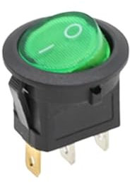 1 pièces interrupteur à bascule rond marche/arrêt éclairage LED éclairage voiture tableau de bord camion 12V 220V interrupteur de saut rond plat (Color : Green, Size : 220V)