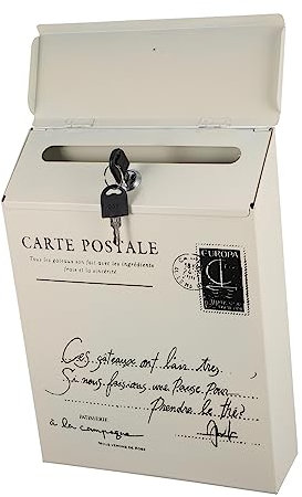 jojofuny Abschließbarer Vintage Briefkasten Aus Eisen Mit Schloss Im Rustikalen Stil Wandmontierter Zeitungskasten Mit Ausreichend Platz Für Post Und Vorschläge Retro Briefkasten Für Haushalt Und Büro