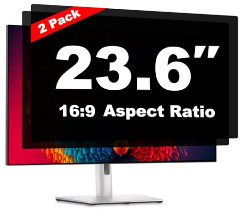 Pozlle 23.6 Inch Computer Privacy Screen Shield [2 Pack] for 16:9 Widescreen Desktop Monitor - Anti-Glare Blue Light Privacy Filter and Anti Spy Privacy Screen Protector Film