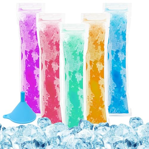 MAQIHAN 150 Stück Wassereis Tüten Verschließbar BPA-frei 230ml Wassereistüten Hausgemacht Wassereis Formen Popsicle Molds Einweg-Saft Eis am Stiel Eis selber machen Forme Saft Eisformen Kinder Party