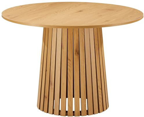 Happy Garden Mesa de Comedor Liv, 5 plazas, diseño Redondo, Estilo escandinavo, 110cm de diámetro