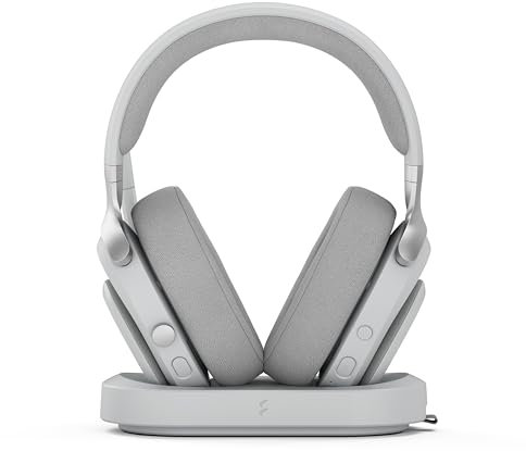 Fractal Design Scape Light - Wireless PC Gaming Headset - Abnehmbares Mikrofon mit Geräuschfilter – Bis zu 40 Std. Akkulaufzeit – RGB-Beleuchtung mit Statusanzeige – Grau