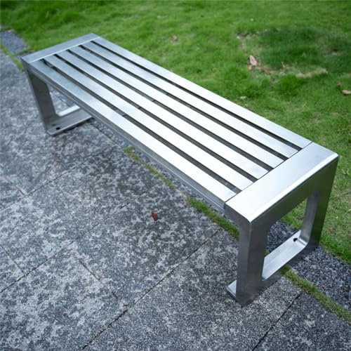 2- Bis 3-sitzer-außenbank, Terrassenbank Aus Edelstahl Für Den Garten, Terrassenbank Für Zwei Personen, Rückenfreie Gartenbank, Wetterfest, Für Veranda, Terrasse, Balkon Oder Hinterhof(120cm/47.2in,St