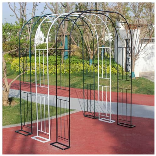 Grimpantes Treillis d'Arche,Arche de Jardin Fer Forgé,Arc de jardin en métal demi - Arche,pour Cérémonie,Mariage,Jardin, Intérieur Extérieur Décoration,Fête de Mariage,C(Size:180*240*40cm,Color:white)