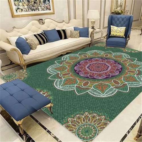 Kunsen Kinder Teppich mädchen flokati Teppich waschbar staubdicht Grüne Blätter Rot Floral Dekorative Sofa Teppich Schlafzimmer Teppich Teenager deko 120X200CM
