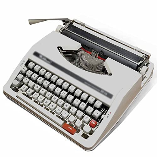 ZHJOPP Retro altmodische manuelle Schreibmaschine, traditionelle tragbare manuelle Schreibmaschine, Vintage-Schreibmaschine für einen nostalgischen Fluss (White)