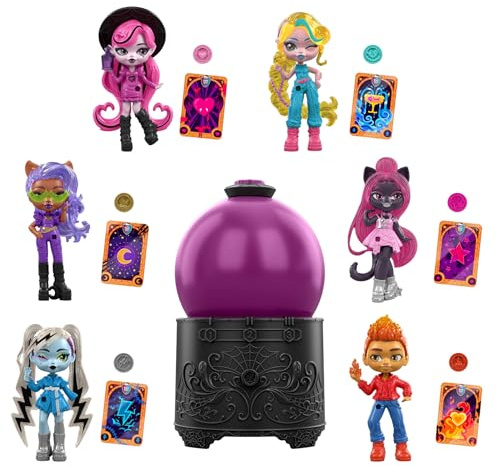 Monster High Zaubertränke Kristallkugel-Minipuppen, ca. 8 cm große Überraschungsfiguren mit Water Reveal, Talismanen und Schicksalskarte (Figuren können abweichen), JCX99