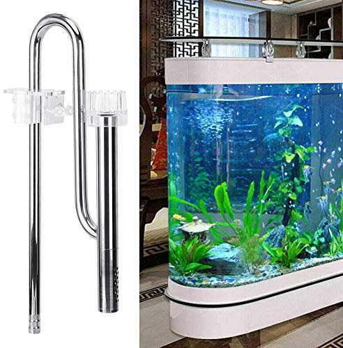 Phefop Removedor de Película de Aceite para Acuario Skimmer de Superficie Skimmer de Película de Aceite Tubo de Acuario de Acero Inoxidable Tanque de Peces Mejora de la Calidad del Agua